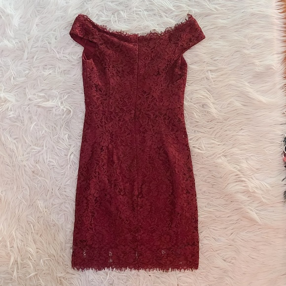 NWT Re:Named Red Lace off the shoulder dress holiday or Christmas card ready! - Picture 7 of 11
